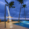 Costera Marbella Matte Black Exterior Shower Column with Hand Sprayer & Foot Rinse, Hot & Cold
