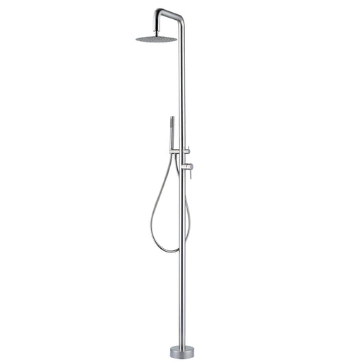 Costera Marea Hot & Cold Outdoor Shower with 10" Rain Head & Handheld Sprayer – Brushed Nickel