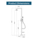 Costera Marea Hot & Cold Outdoor Shower with 10" Rain Head & Handheld Sprayer – Brushed Nickel