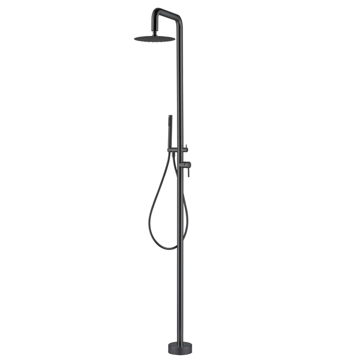 Costera Marea Matte Black Hot & Cold Outdoor Shower Column with Hand Shower