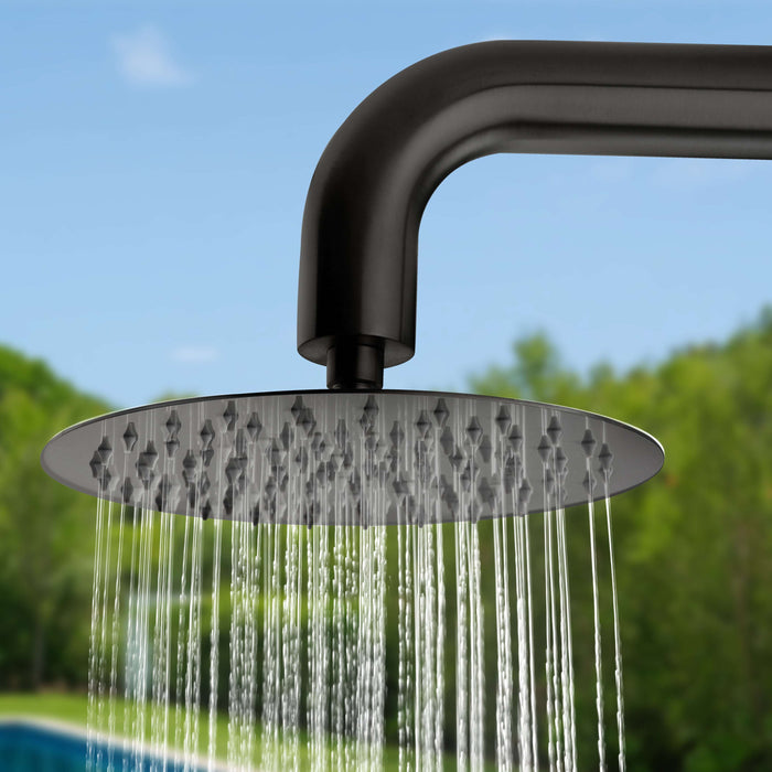 Costera Marea Matte Black Hot & Cold Outdoor Shower Column with Hand Shower