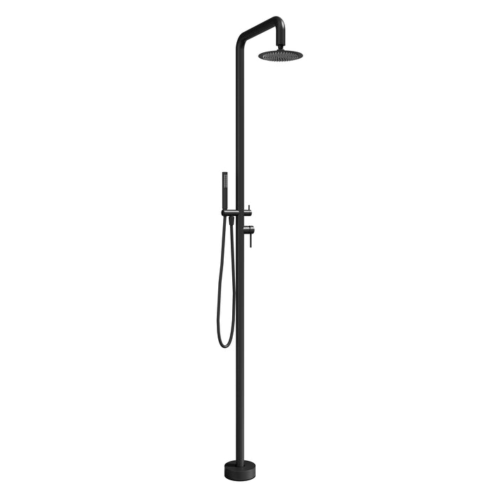 Costera Marea Matte Black Hot & Cold Outdoor Shower Column with Hand Shower