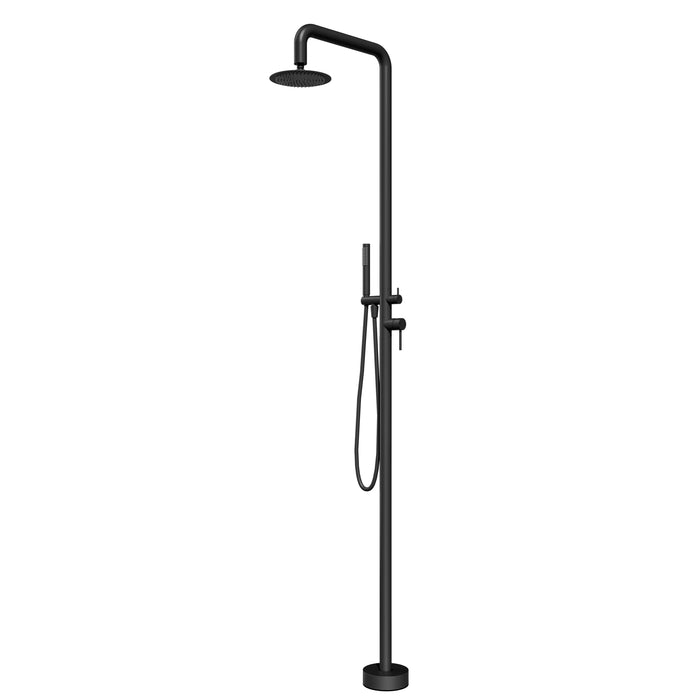 Costera Marea Matte Black Hot & Cold Outdoor Shower Column with Hand Shower