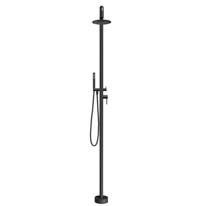 Costera Marea Matte Black Hot & Cold Outdoor Shower Column with Hand Shower