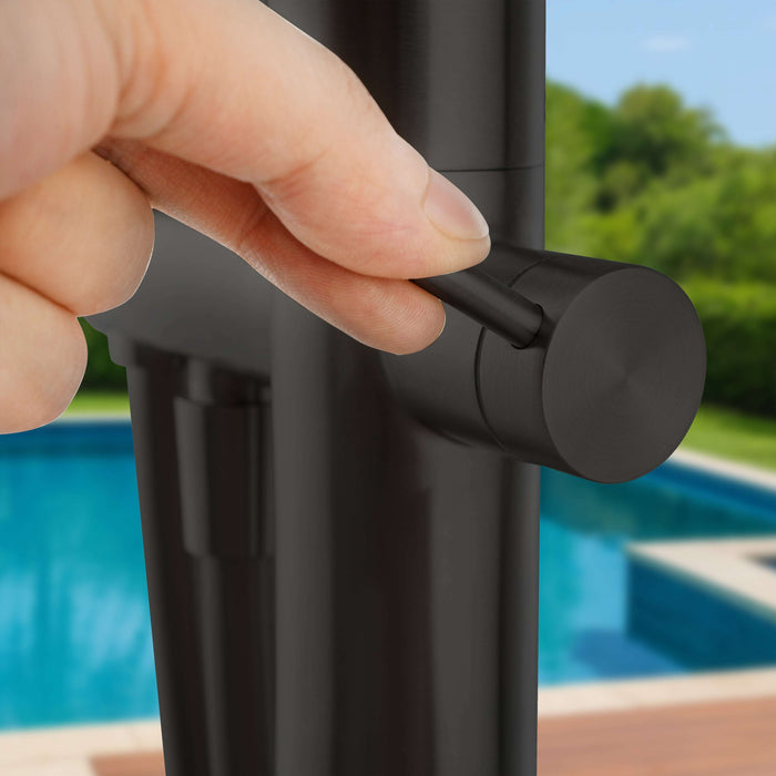 Costera Marea Matte Black Hot & Cold Outdoor Shower Column with Hand Shower