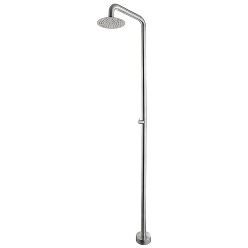 Costera Ola Freestanding Cold Water Outdoor Rain Shower, 10" Head – Brushed Nickel
