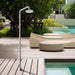 Costera Ola Freestanding Cold Water Outdoor Rain Shower, 10" Head – Brushed Nickel