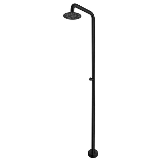 Costera Ola Matte Black Outdoor Rain Shower Column for Pools & Patios, 10" Head