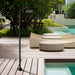 Costera Ola Matte Black Outdoor Rain Shower Column for Pools & Patios, 10" Head