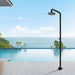 Costera Ola Matte Black Outdoor Rain Shower Column for Pools & Patios, 10" Head