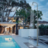 Costera Playa Freestanding Backyard Rain Shower with Handheld Sprayer – Brushed Stainless
