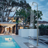 Costera Playa Freestanding Backyard Rain Shower with Handheld Sprayer – Brushed Stainless