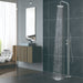 Costera Playa Freestanding Backyard Rain Shower with Handheld Sprayer – Brushed Stainless