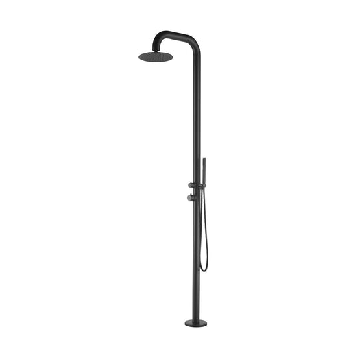 Costera Sol Matte Black Luxury Outdoor Shower Column for Modern Pools & Spas, Hot & Cold