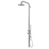 Costera Terraza Wall-Mounted Outdoor Shower with Rain Head & Hand Shower – Brushed Stainless