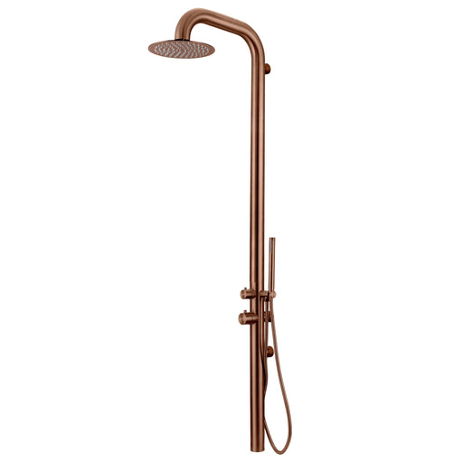 Costera Terraza Rose Gold Wall Mount Rain Shower for Patios, Terraces & Wet Rooms