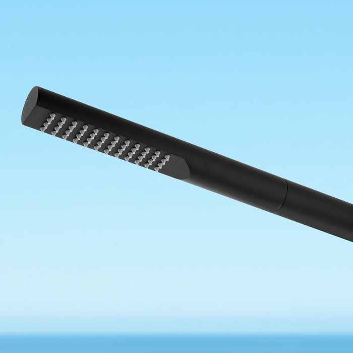 Costera Vela Slim Cold Water Outdoor Shower with Extended-Reach Spray Head – Matte Black
