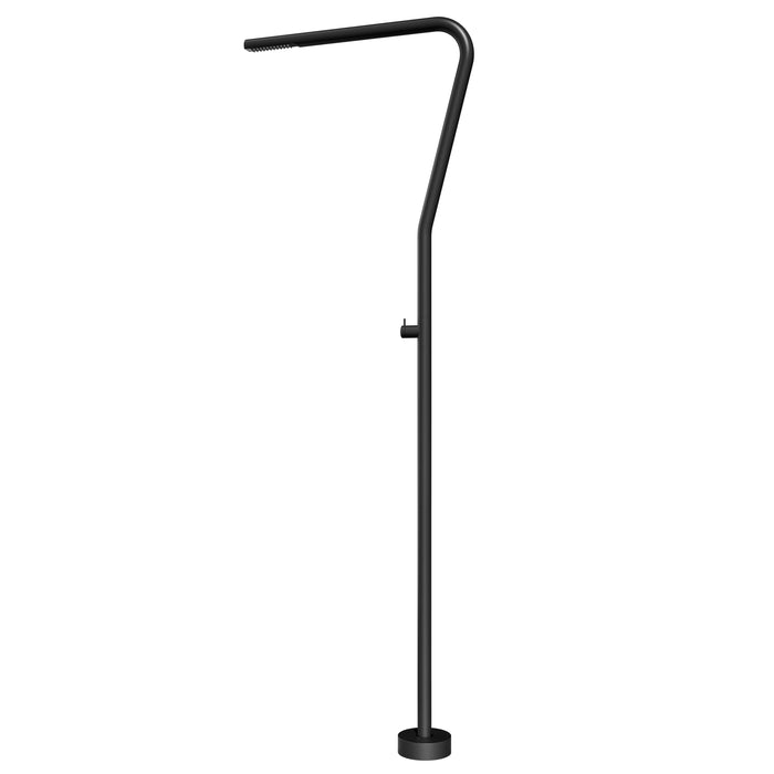 Costera Vela Slim Cold Water Outdoor Shower with Extended-Reach Spray Head – Matte Black