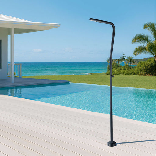 Costera Vela Slim Cold Water Outdoor Shower with Extended-Reach Spray Head – Matte Black