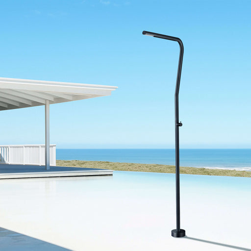 Costera Vela Slim Cold Water Outdoor Shower with Extended-Reach Spray Head – Matte Black