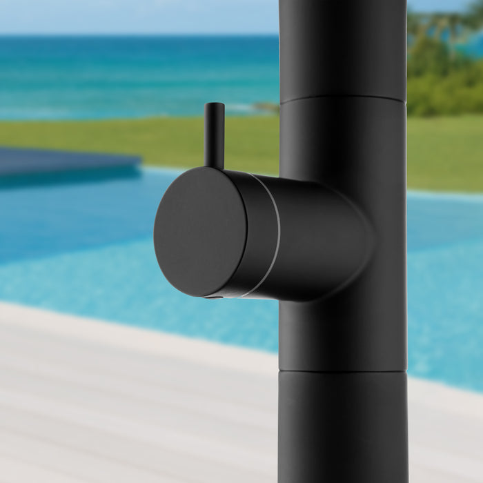 Costera Vela Slim Cold Water Outdoor Shower with Extended-Reach Spray Head – Matte Black