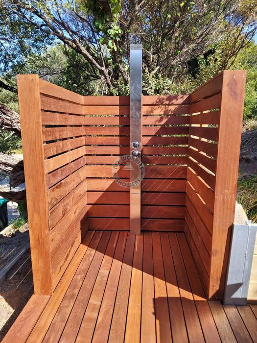 Toorak Silver 316L Marine Grade Stainless Steel Outdoor Pool Shower Tower - The Fountain Direct 