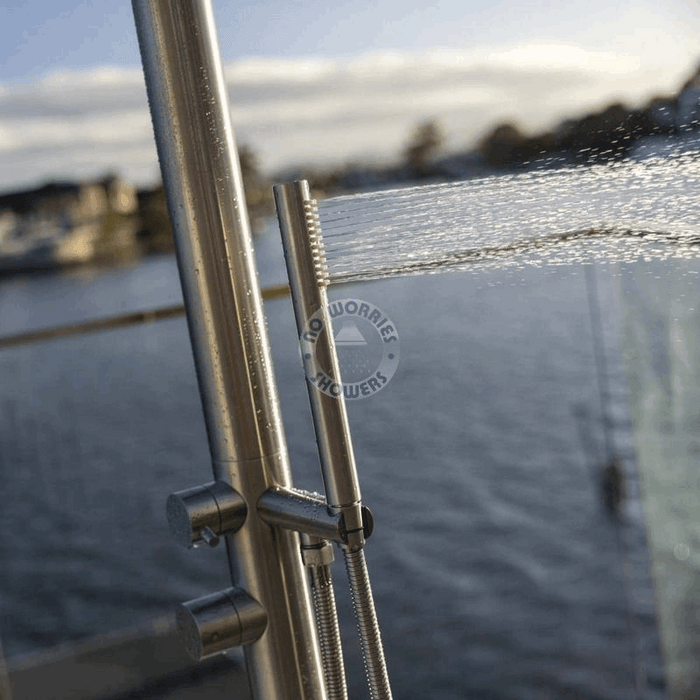 NW Showers Lamez Silver 316L Marine Grade Stainless Steel Pool Shower - The Fountain Direct