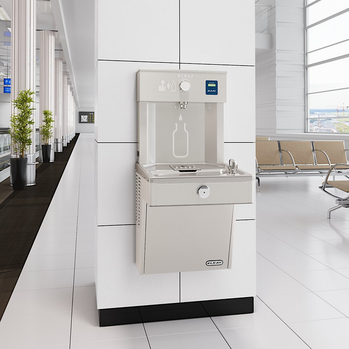 Elkay VRC8WSK Stainless Steel ezH2O Vandal-Resistant Bottle Filler with Single Cooler – Non-Filtered – Refrigerated – Indoor/Outdoor