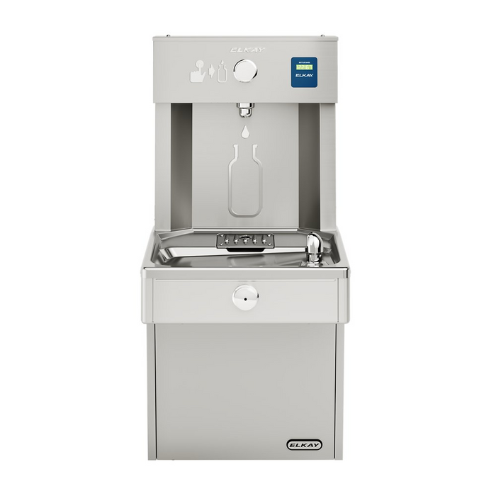 Elkay VRC8WSK Stainless Steel ezH2O Vandal-Resistant Bottle Filler with Single Cooler – Non-Filtered – Refrigerated – Indoor/Outdoor