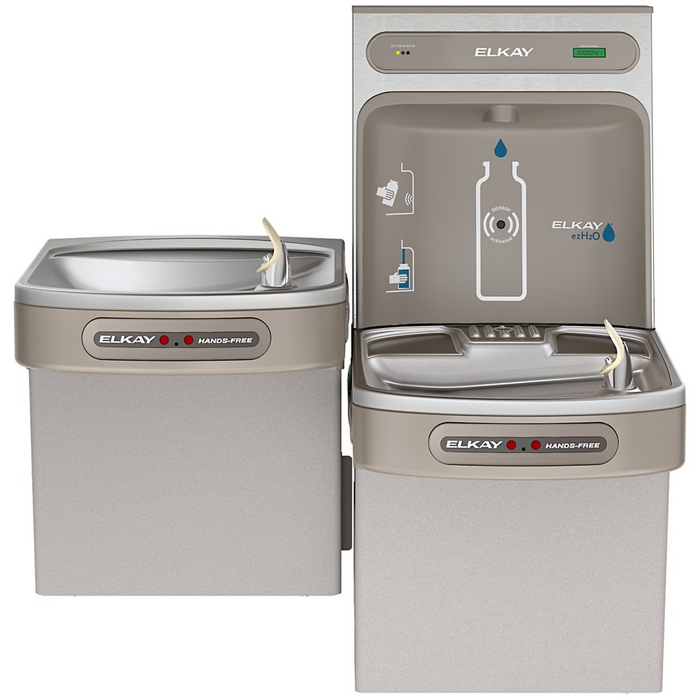 Elkay LZOOTL8WSLK Light Gray ezH2O Bottle Filling Station with Bi-Level ADA Cooler – Filtered – Refrigerated – Indoor