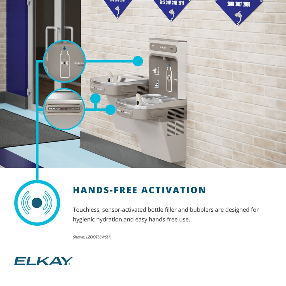 Elkay EZOOTL8WSLK ezH2 Bottle Filling Station with Bi-Level ADA Cooler – Non-Filtered – Refrigerated – Indoor - The Fountain Direct 