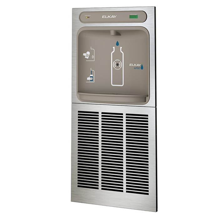 Elkay EZWSM8K eZH2O Stainless Steel In-Wall Bottle Filling Station with Mounting Frame – Non-Filtered – Refrigerated – Indoor