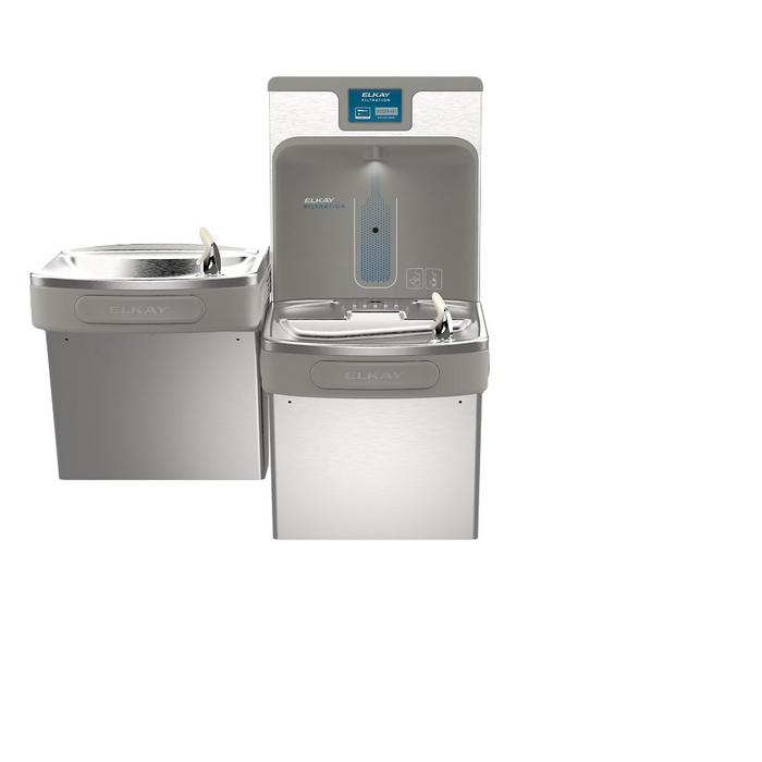 Elkay LZSTL8WSSP-PF Stainless Steel Enhanced Bottle Filler with Bi-Level ADA Cooler – Touchless – Refrigerated – Indoor