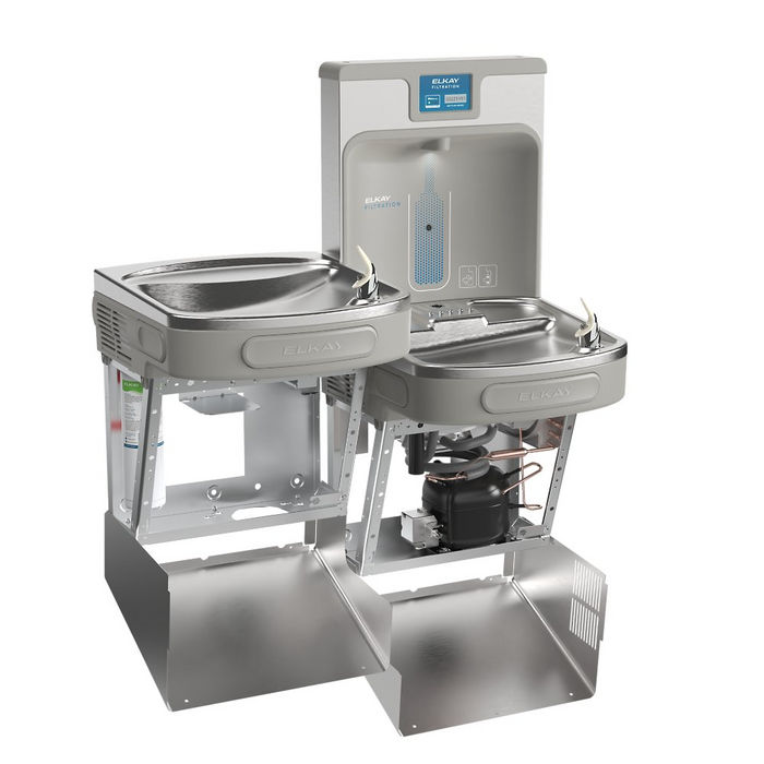 Elkay LZSTL8WSSP-PF Stainless Steel Enhanced Bottle Filler with Bi-Level ADA Cooler – Touchless – Refrigerated – Indoor