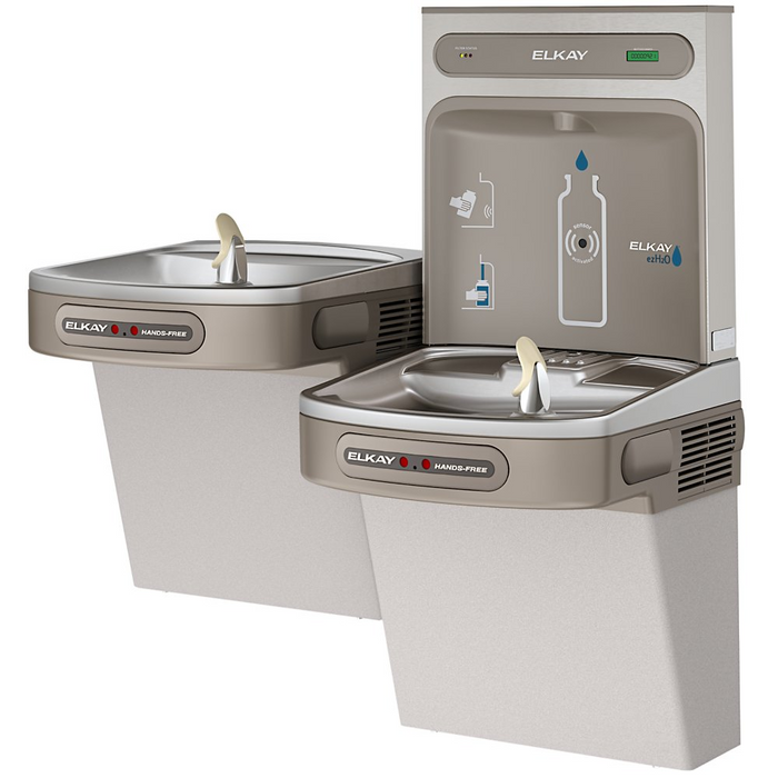 Elkay LZOOTL8WSLK Light Gray ezH2O Bottle Filling Station with Bi-Level ADA Cooler – Filtered – Refrigerated – Indoor