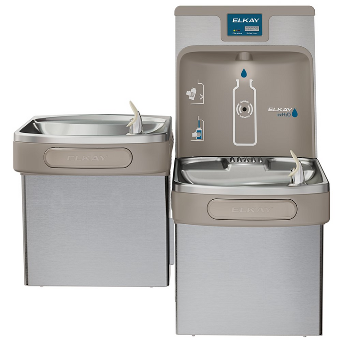Elkay LZSTL8WSSK Stainless Steel ezH2O Bottle Filling Station with Versatile Bi-Level ADA Cooler – Touchless – Refrigerated  – Indoor Use