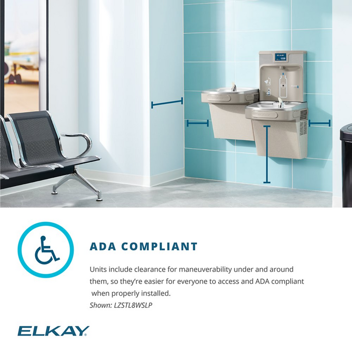 Elkay LZSTL8WSSK Stainless Steel ezH2O Bottle Filling Station with Versatile Bi-Level ADA Cooler – Touchless – Refrigerated  – Indoor Use
