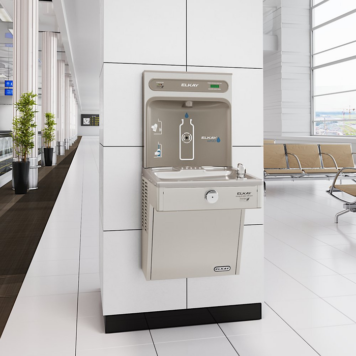 Elkay LVRCGRN8WSK Stainless Steel ezH2O Bottle Filling Station with Single High-Efficiency Vandal-Resistant Cooler – Filtered – Refrigerated