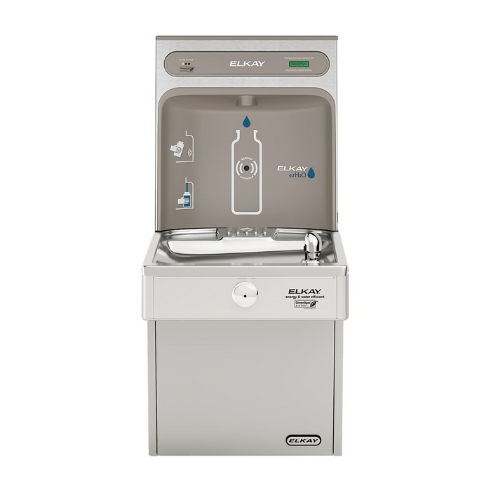 Elkay LVRCGRN8WSK Stainless Steel ezH2O Bottle Filling Station with Single High-Efficiency Vandal-Resistant Cooler – Filtered – Refrigerated