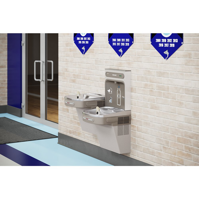 Elkay LZOOTL8WSLK Light Gray ezH2O Bottle Filling Station with Bi-Level ADA Cooler – Filtered – Refrigerated – Indoor