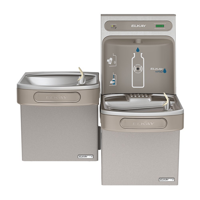 Elkay LZSTLG8WSLK Light Gray ezH2O Bottle Filling Station with Versatile Bi-Level ADA Cooler – Filtered – Refrigerated –  Indoor