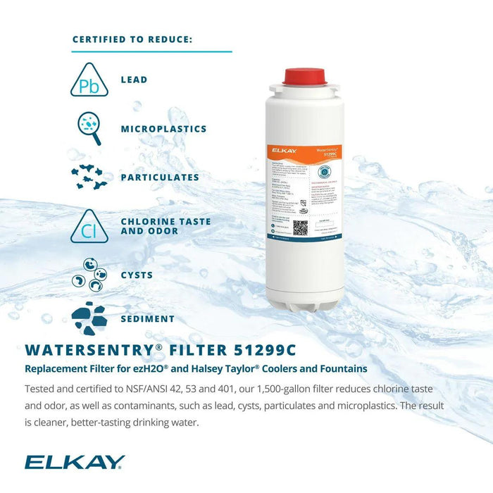 Elkay WaterSentry® Lead + Microplastics NSF/ANSI Certified 1500 Gal 12 Month Filter - The Fountain Direct