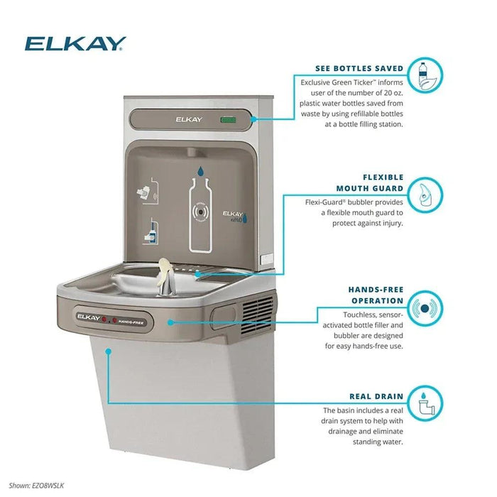 Elkay EZO8WSLK ezH2O® Bottle Filling Station & Single ADA Cooler – Hands-Free - The Fountain Direct
