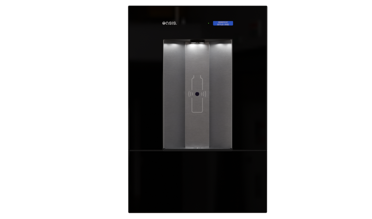 Oasis PWLNEBQ-GBL In-Wall Contactless QUASAR UV-C Bottle Filler Drain-Free with Drip Tray – Non-Refrigerated