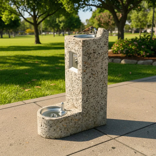 Stern-Williams SPF-3100-94 Single Square Concrete Public Drinking Fountain – Pet Friendly - The Fountain Direct