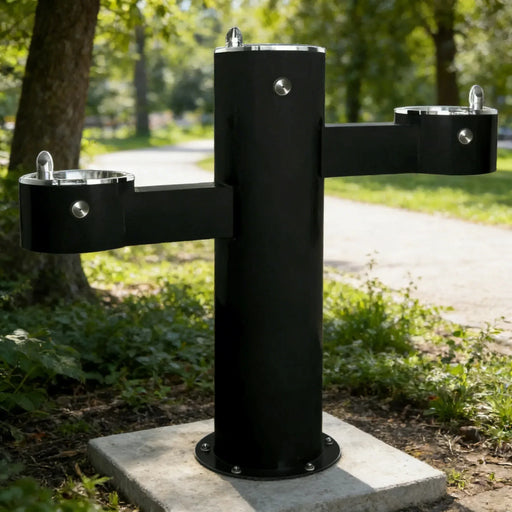 Willoughby WODF-3FA-HC-CHD Outdoor Three-Station Drinking Fountain – ADA Compliant – Vandal-Resistant - The Fountain Direct