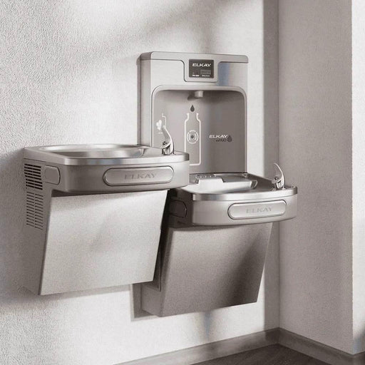 Elkay LZSTL8WSLK eZH2O Light Gray ezH2O Bottle Filling Station with Versatile Bi-Level ADA Cooler - The Fountain Direct