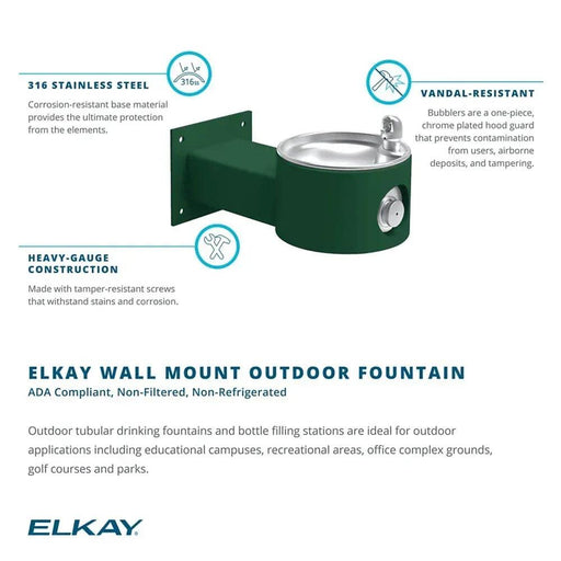 Elkay LK4405FRK Outdoor Wall-Mount Drinking Fountain – Freeze Resistant - The Fountain Direct