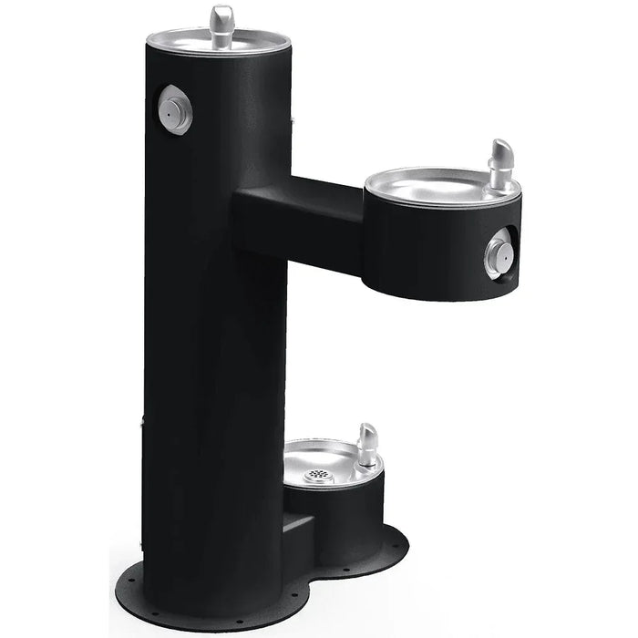 Elkay LK4420DBFRK Outdoor Bi-Level Drinking Fountain For Parks with Pet Station & ADA Compliant – Freeze-Resistant - The Fountain Direct