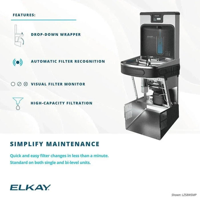 Elkay LZSTL8WSLP Enhanced Bottle Filler & Bi-Level ADA Cooler - The Fountain Direct